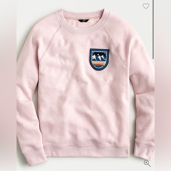 J. Crew Embroidered vintage ski patch cotton crewneck sweatshirt 37144 - Picture 1 of 10